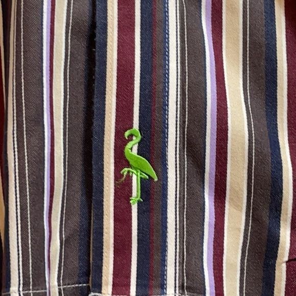 TAILORBYRD LONG SLEEVE BUSINESS DRESS DARK STRIPES LARGE 100% COTTON  ULTRA SOFT - Picture 2 of 6